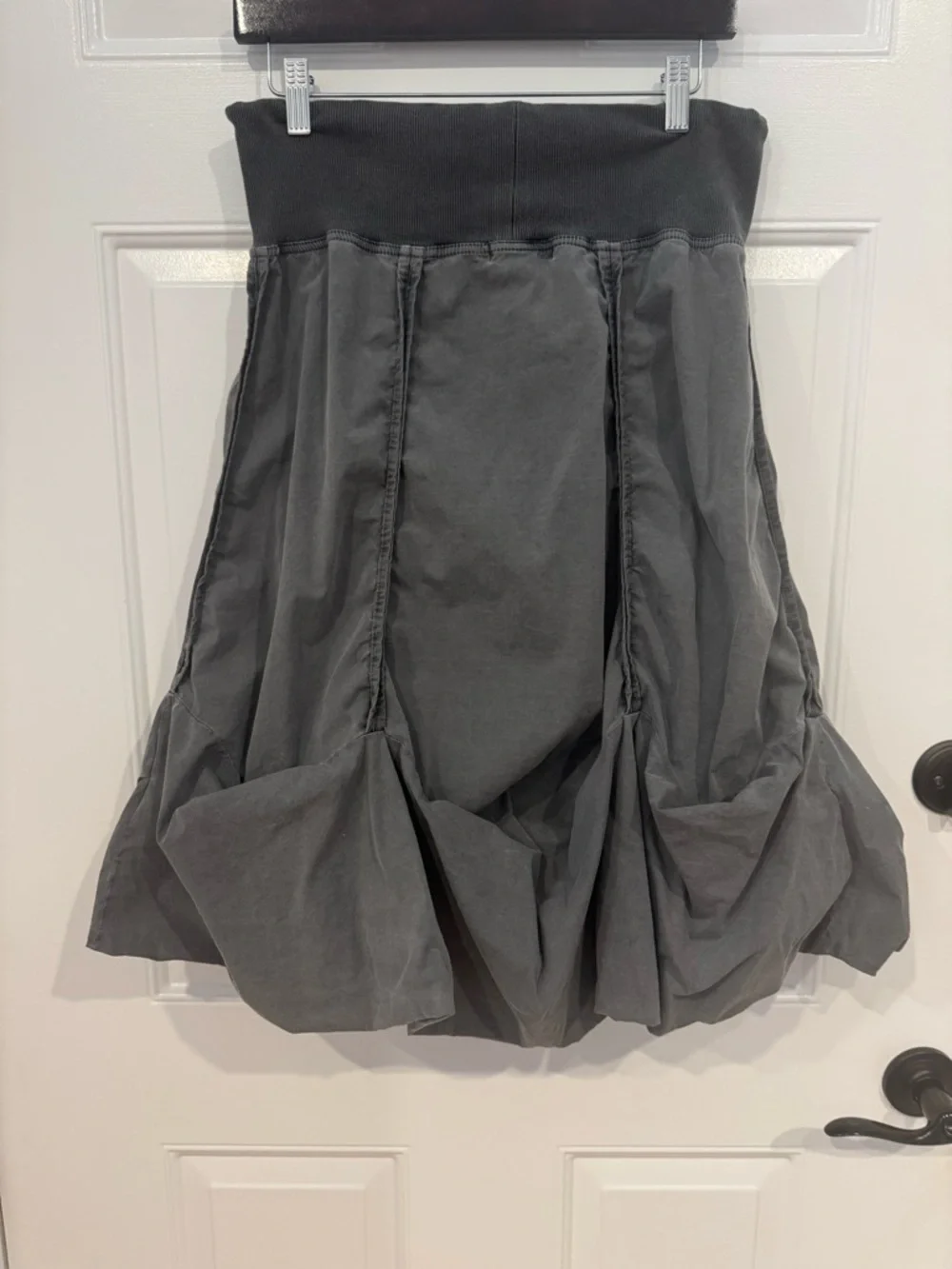 XCVI Charcoal Gray Bubble Hem Drawstring Skirt - Picture 2 of 5